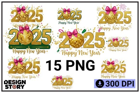 Download 2025 Happy New Year Gold Disco Ball - Premium Resources