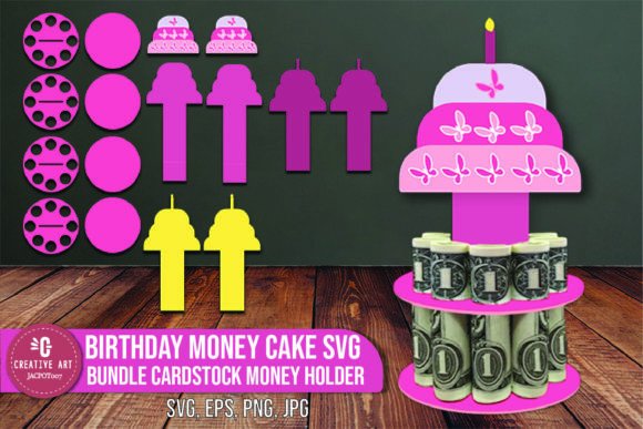 Download Birthday Money Cake SVG Designs - Cardst - Premium Resources